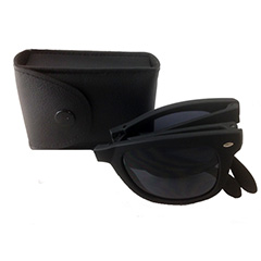 Foldable sunglasses with black matte wayfarer design - Design nr. 3192